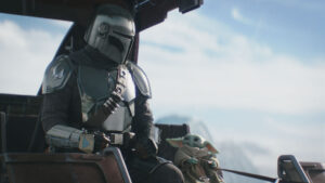 Mandalorian (Pedro Pascal) a Grogu ve filmu Mandalorian a Grogu, Photo by Francois Duhamel. © 2025 Lucasfilm Ltd™. All Rights Reserved., distr. Disney+